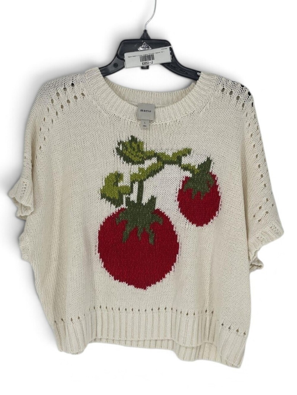 Anthropologie Maeve Crewneck Knit Veggie Tomato Sweater - Picture 2 of 5